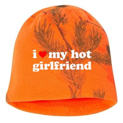 I Love My Hot Girlfriend So Please Stay Away From Me Kati - Camo Knit Beanie