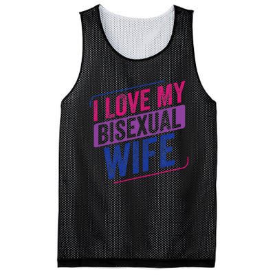 I Love My Bisexual Wife Bi Pride Bisexual Flag Mesh Reversible Basketball Jersey Tank