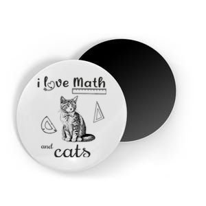 I Love Math And Cats Funny Cat Mathematic Lover Magnet