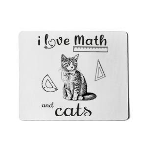 I Love Math And Cats Funny Cat Mathematic Lover Mousepad