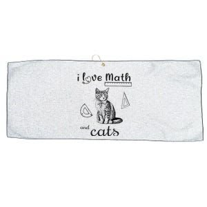 I Love Math And Cats Funny Cat Mathematic Lover Large Microfiber Waffle Golf Towel