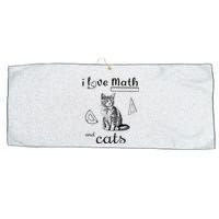 I Love Math And Cats Funny Cat Mathematic Lover Large Microfiber Waffle Golf Towel