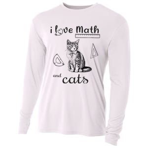 I Love Math And Cats Funny Cat Mathematic Lover Cooling Performance Long Sleeve Crew