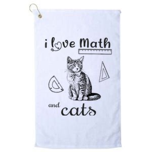 I Love Math And Cats Funny Cat Mathematic Lover Platinum Collection Golf Towel