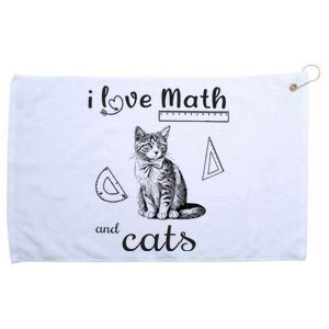 I Love Math And Cats Funny Cat Mathematic Lover Grommeted Golf Towel