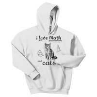 I Love Math And Cats Funny Cat Mathematic Lover Kids Hoodie