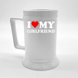 I Love My Hot Girlfriend Funny And Romantic Design Beer Stein