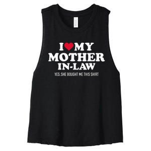 I Love My Mother In Law For Son In Law Women's Racerback Cropped Tank