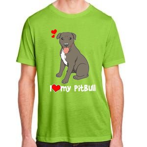 I Love My Pitbull Gift Pit Bull Terrier Gift Adult ChromaSoft Performance T-Shirt