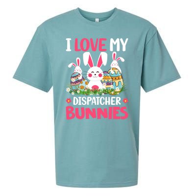 I Love My Dispatcher Bunnies Easter Day Funny Rabbit Gift Sueded Cloud Jersey T-Shirt