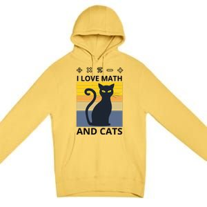 I Love Math And Cats Premium Pullover Hoodie