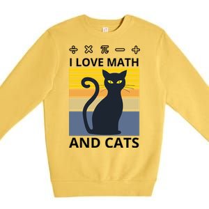 I Love Math And Cats Premium Crewneck Sweatshirt