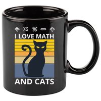 I Love Math And Cats 11oz C Handle Ceramic Mug