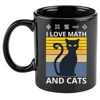 I Love Math And Cats 11oz C Handle Ceramic Mug