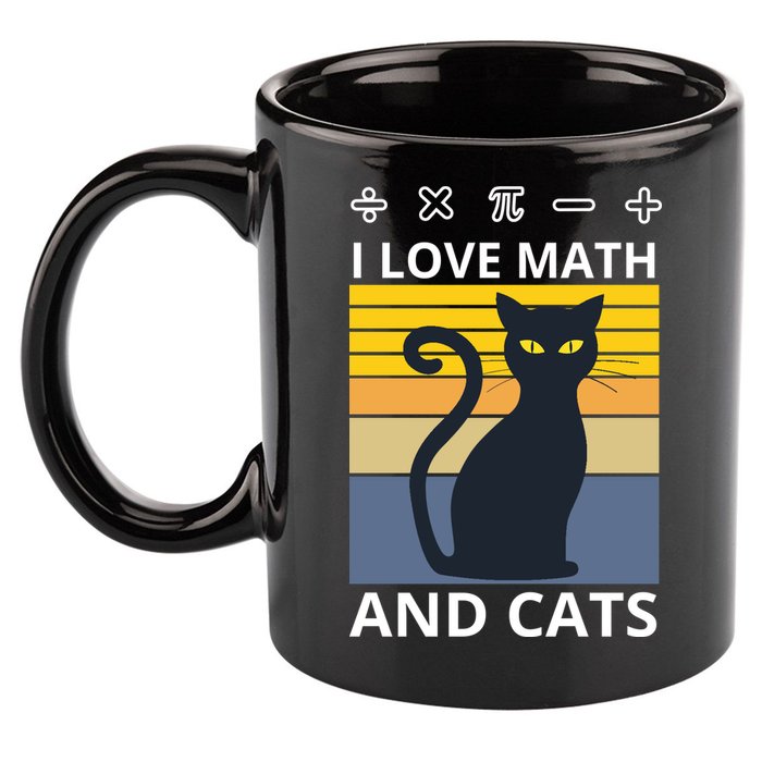 I Love Math And Cats 11oz C Handle Ceramic Mug
