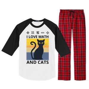 I Love Math And Cats Raglan Sleeve Pajama Set