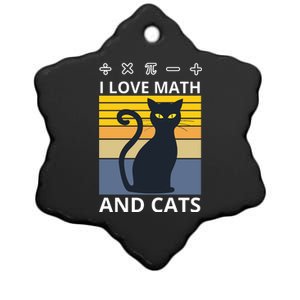 I Love Math And Cats Ceramic Star Ornament