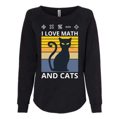 I Love Math And Cats Womens California Wash Sweatshirt