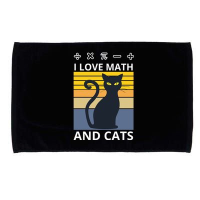 I Love Math And Cats Microfiber Hand Towel