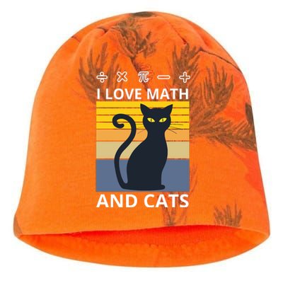 I Love Math And Cats Kati - Camo Knit Beanie