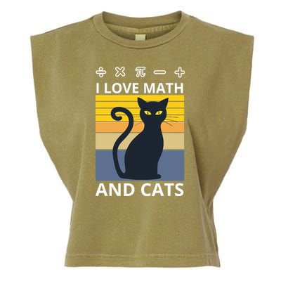 I Love Math And Cats Garment-Dyed Women's Muscle Tee