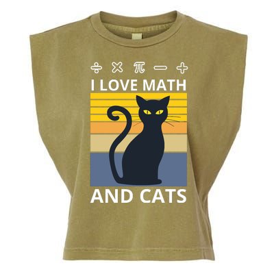 I Love Math And Cats Garment-Dyed Women's Muscle Tee