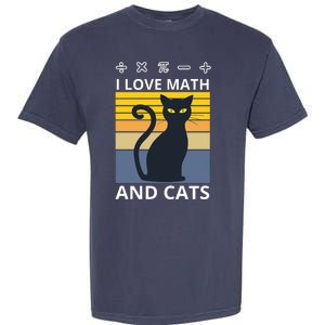 I Love Math And Cats Garment-Dyed Heavyweight T-Shirt