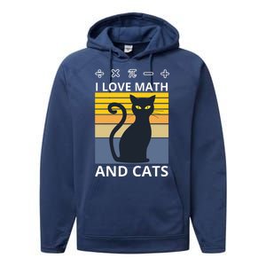 I Love Math And Cats Performance Fleece Hoodie