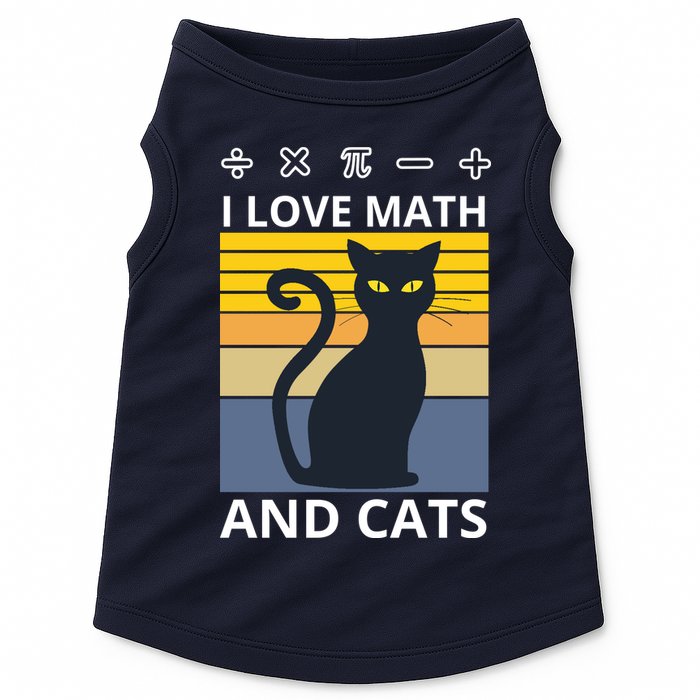 I Love Math And Cats Doggie Tank