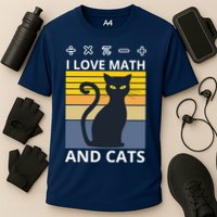 I Love Math And Cats Cooling Performance Crew T-Shirt