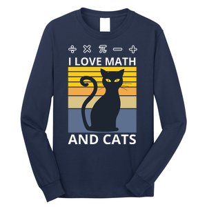 I Love Math And Cats Long Sleeve Shirt