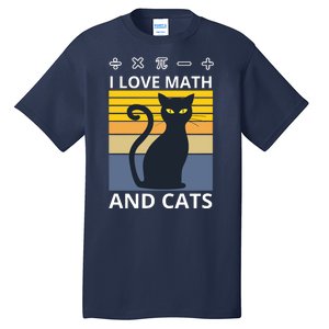 I Love Math And Cats Tall T-Shirt