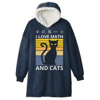 I Love Math And Cats Hooded Wearable Blanket