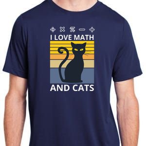 I Love Math And Cats Adult ChromaSoft Performance T-Shirt