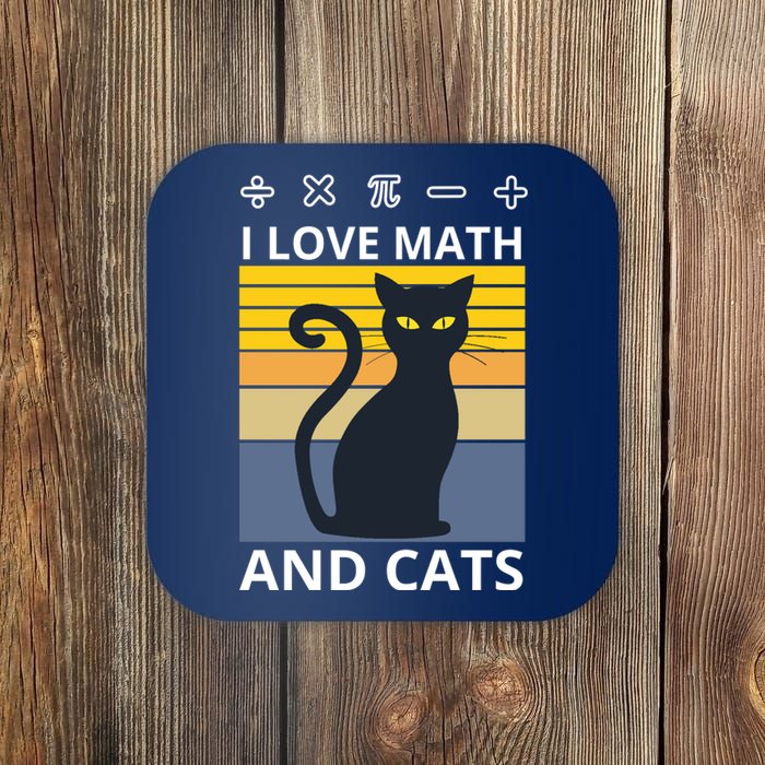 I Love Math And Cats Coaster