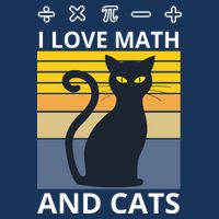 I Love Math And Cats Drawstring Bag