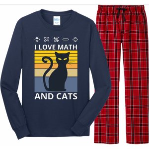 I Love Math And Cats Long Sleeve Pajama Set