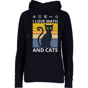 I Love Math And Cats Womens Funnel Neck Pullover Hood