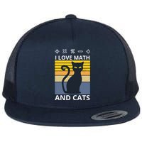 I Love Math And Cats Flat Bill Trucker Hat