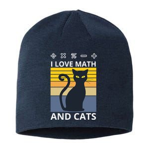 I Love Math And Cats Sustainable Beanie