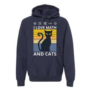 I Love Math And Cats Premium Hoodie