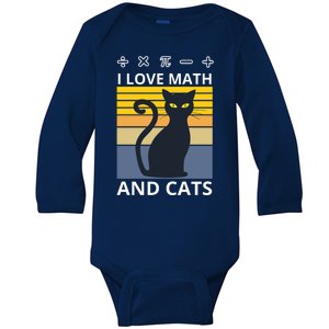 I Love Math And Cats Baby Long Sleeve Bodysuit