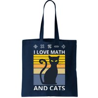 I Love Math And Cats Tote Bag