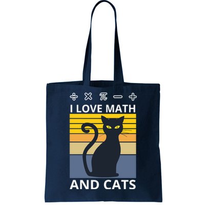 I Love Math And Cats Tote Bag