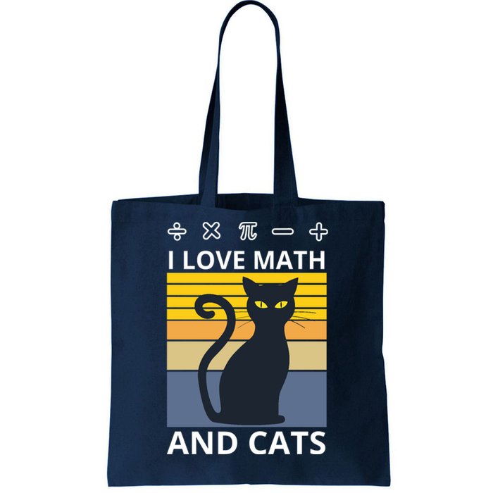 I Love Math And Cats Tote Bag