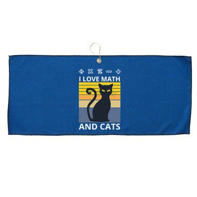 I Love Math And Cats Large Microfiber Waffle Golf Towel