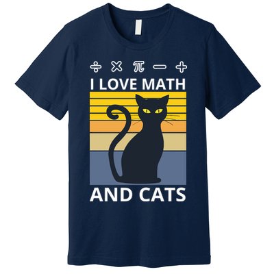 I Love Math And Cats Premium T-Shirt