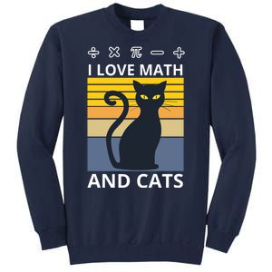 I Love Math And Cats Tall Sweatshirt