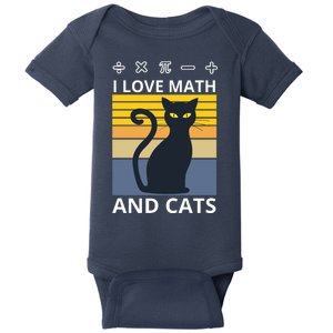 I Love Math And Cats Baby Bodysuit