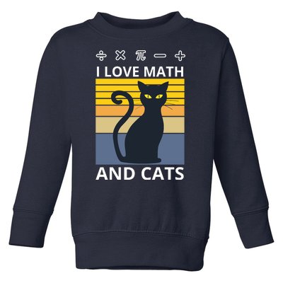 I Love Math And Cats Toddler Sweatshirt